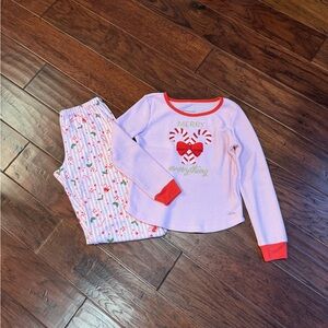 American Girl Pink and Red Candy Cane Pajama Set